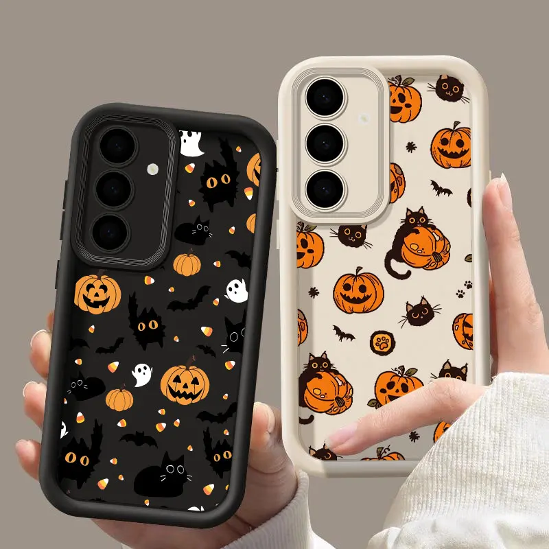 Halloween Cat Ghosts Pumpkins Funda For Samsung Galaxy S26 S25 S24 S23 S22 S21 Ultra Plus S20 FE Case S26FE S26Ultra Phone Cover