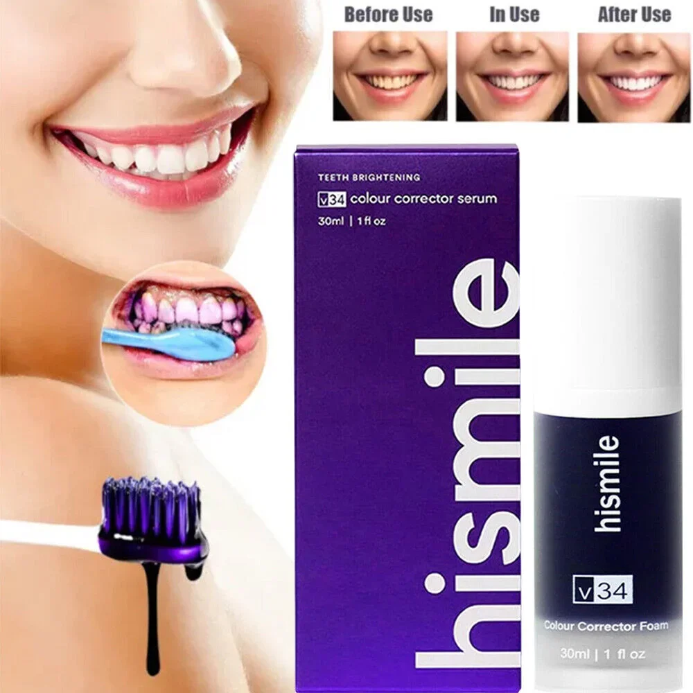 Hismile Tooth Cleansing Purple Corrector Teeth Toothpaste Effective Whitening Teeth Mousse Oral Cleaning Whitening Toothpaste