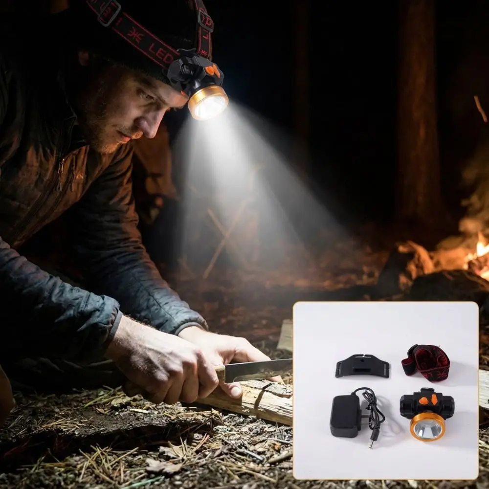 Rechargeable LED Mining Headlamp Waterproof Large Battery Wearable Work Head Light Clip and Strap Dual Wear Long Runtime