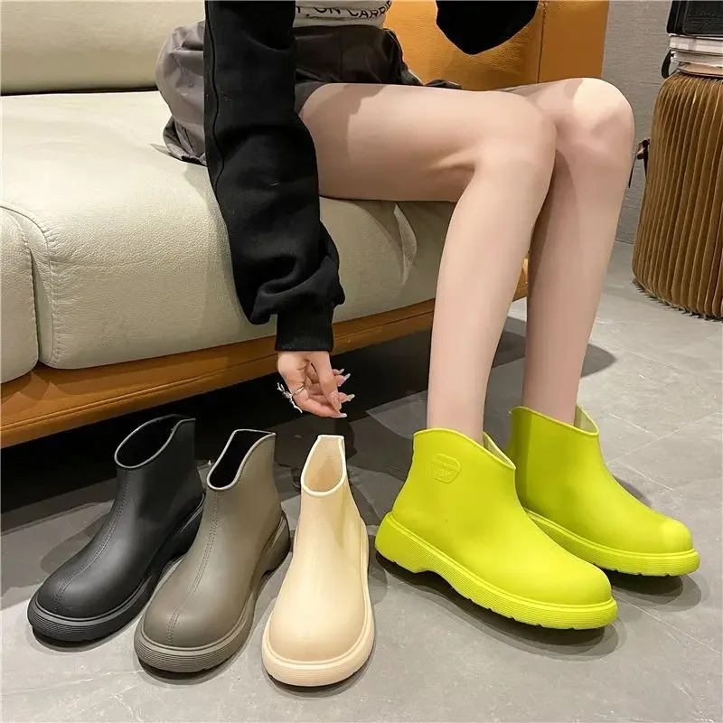 Rainy Season Womens Water Shoes Fashion Rain Boots for Women Comfortable Wear-resistant Non-slip Rain Boots Botines Para Mujeres