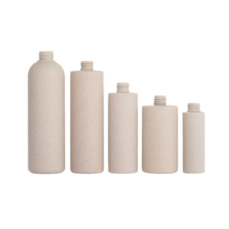 Eco-friendly Wheat straw degradable material 100ml 250ml 16oz lotion cream shampoo bottle packaging empty cosmetic container