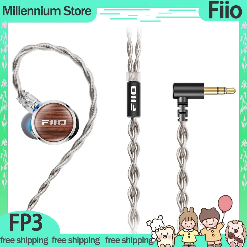 Fiio Fp3 Earphone Hifi Wired Walnut Earphones Lightweight Headset Pear Blossom Wood Earphones Customized Office Gaming Headphone