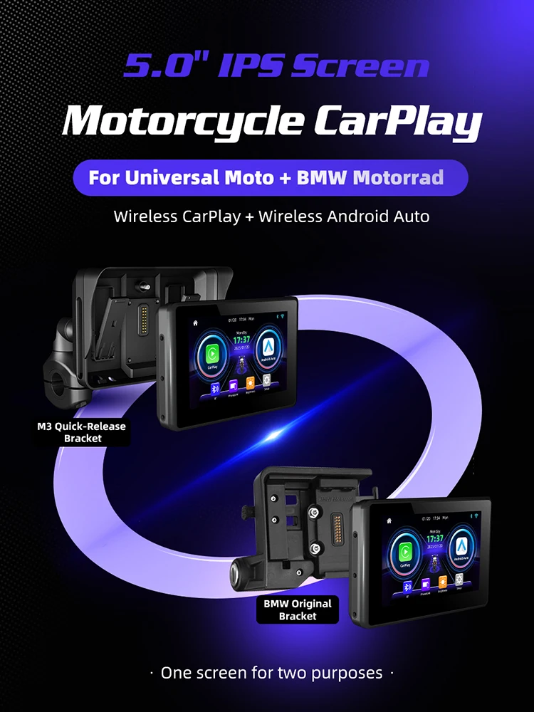EKIY 5,0 "Für BMW R1200GS R1250GS Drahtlose CarPlay Moto Android Auto Tragbare Digitale Motorrad Dashboard GPS Navigation Bildschirm