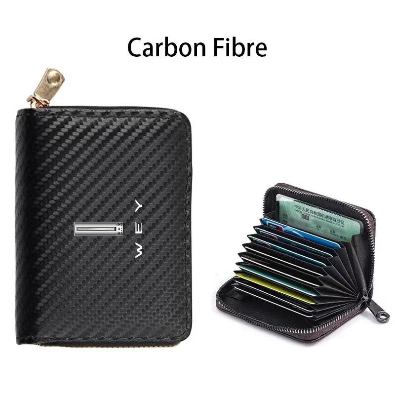 For Great Wall WEY Coffee vv5 vv6 vv7 Car Carbon Fiber Driver\'s License Holder Card Bag Driving ID Card Storage Bag Wallet