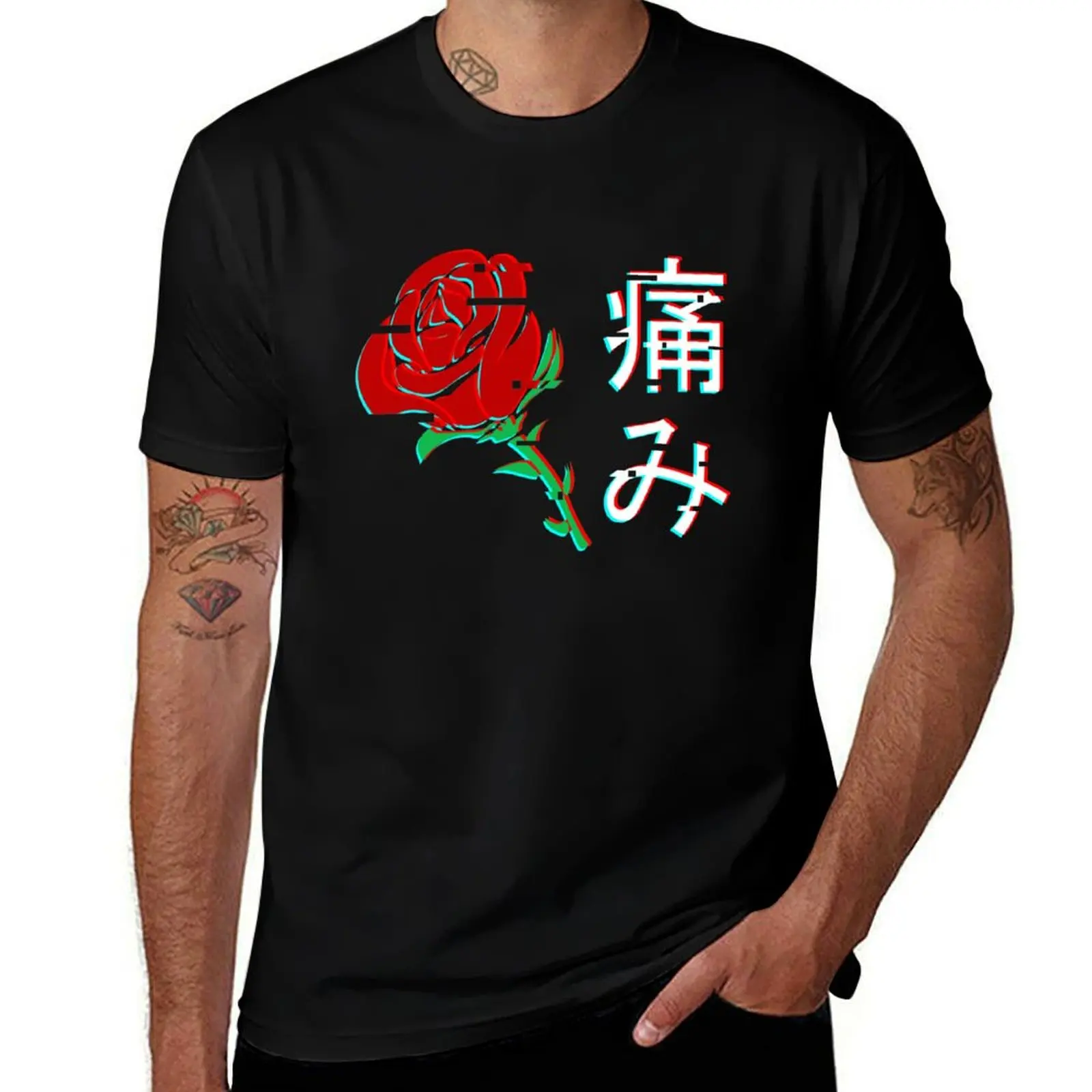 

Japanese Aesthetic Rose v3 T-Shirt man t shirt cotton high quality t shirt man casual T-Shirt