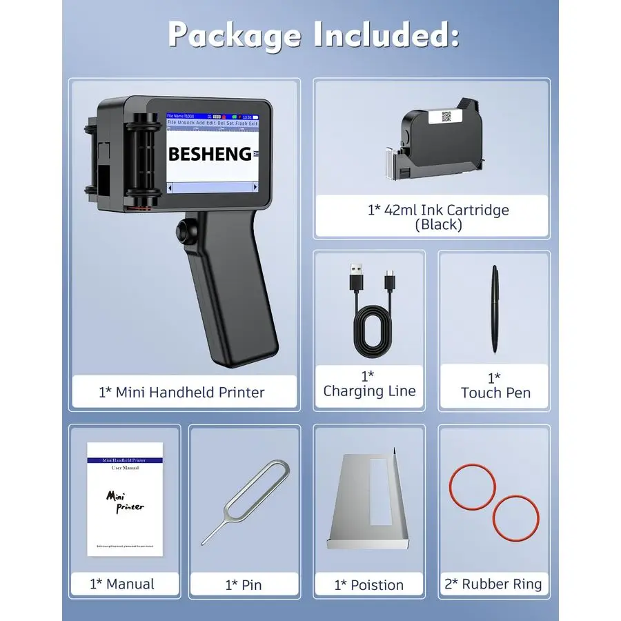 طابعة نافثة للحبر، طابعة رموز الدفعة لرقم صورة وقت QRCode، طابعة تاريخ صغيرة مع خرطوشة حبر سريعة الجفاف سعة 42 مل لـ Ma #6