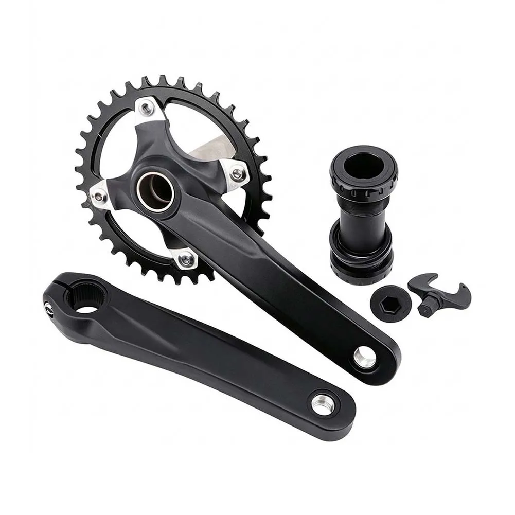 Aluminum Alloy Crank Bicycle Crankset Positive And Negative Tooth Chromoly Steel Axle Multi-groove Fixation Enhanced Durability
