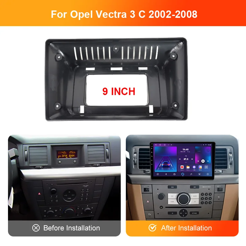 9INCH Car DVD Frame Audio Dash Trim Kits Facia Panel Radio Player screen Frame 2 Din For 2004-2014 FOR 2006 OPEL VECTRA