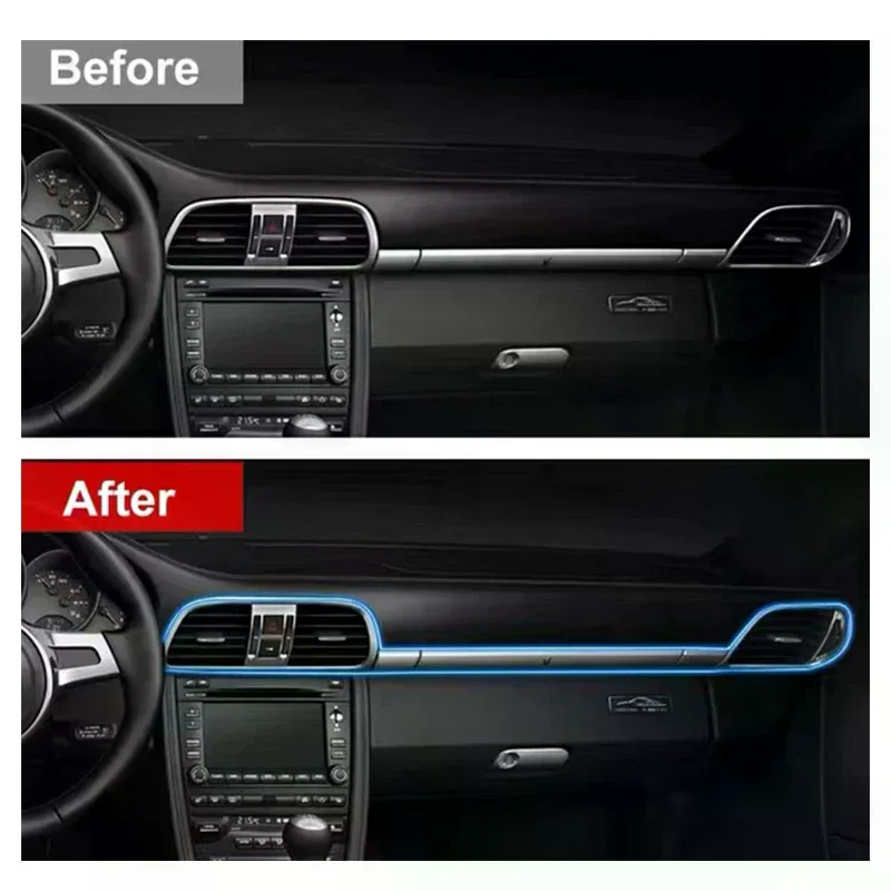 RGB Car Interior LED Light Strip Ambient Neon Invisible Light USB Fiber Optic Atmosphere Lamp Support Control Colorful