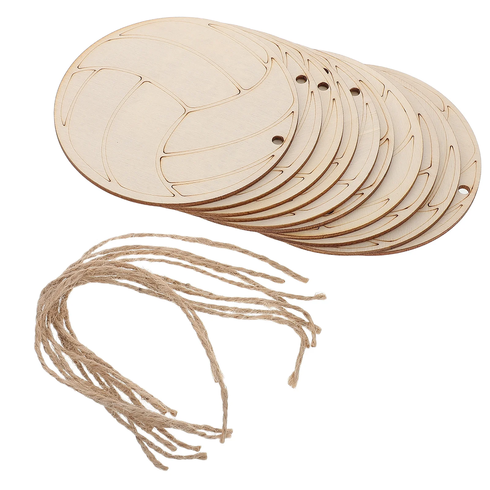 

10 pcs Wooden Volleyball Cutouts Unfinished Diy Craft Blank For Home Decor Sports Party Wall Hanging Ornament Craft Supplies