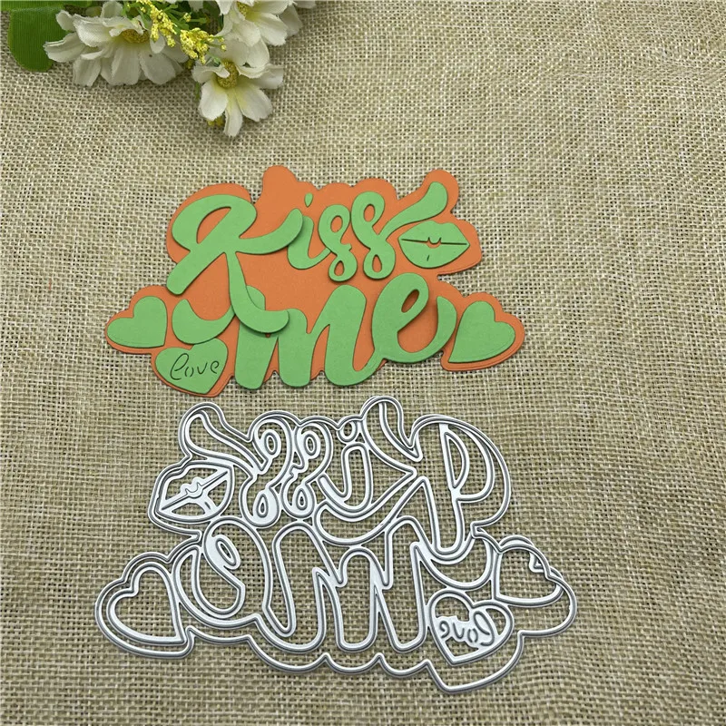 

Kiss Love Letter decoration card dies metal die decoration for scrapbook punching card cutting DIY process edge cutting