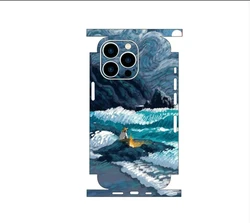 Colorful Decal Skin For iPhone17 16 15 14 13 12 11 Pro Max Cases Universe Astronaut Cover Protector Wrap Ultra Thin Stickers