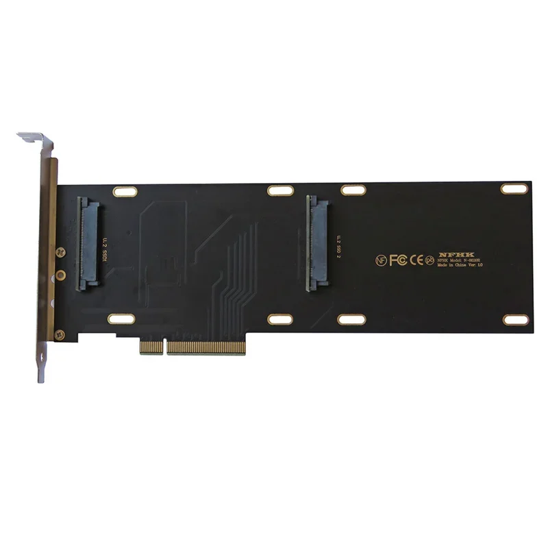 SSD to PCIe 3.0 4.0x8 Disk Array VROC Adapter Cards, Two U2 SFF-8639 SSD