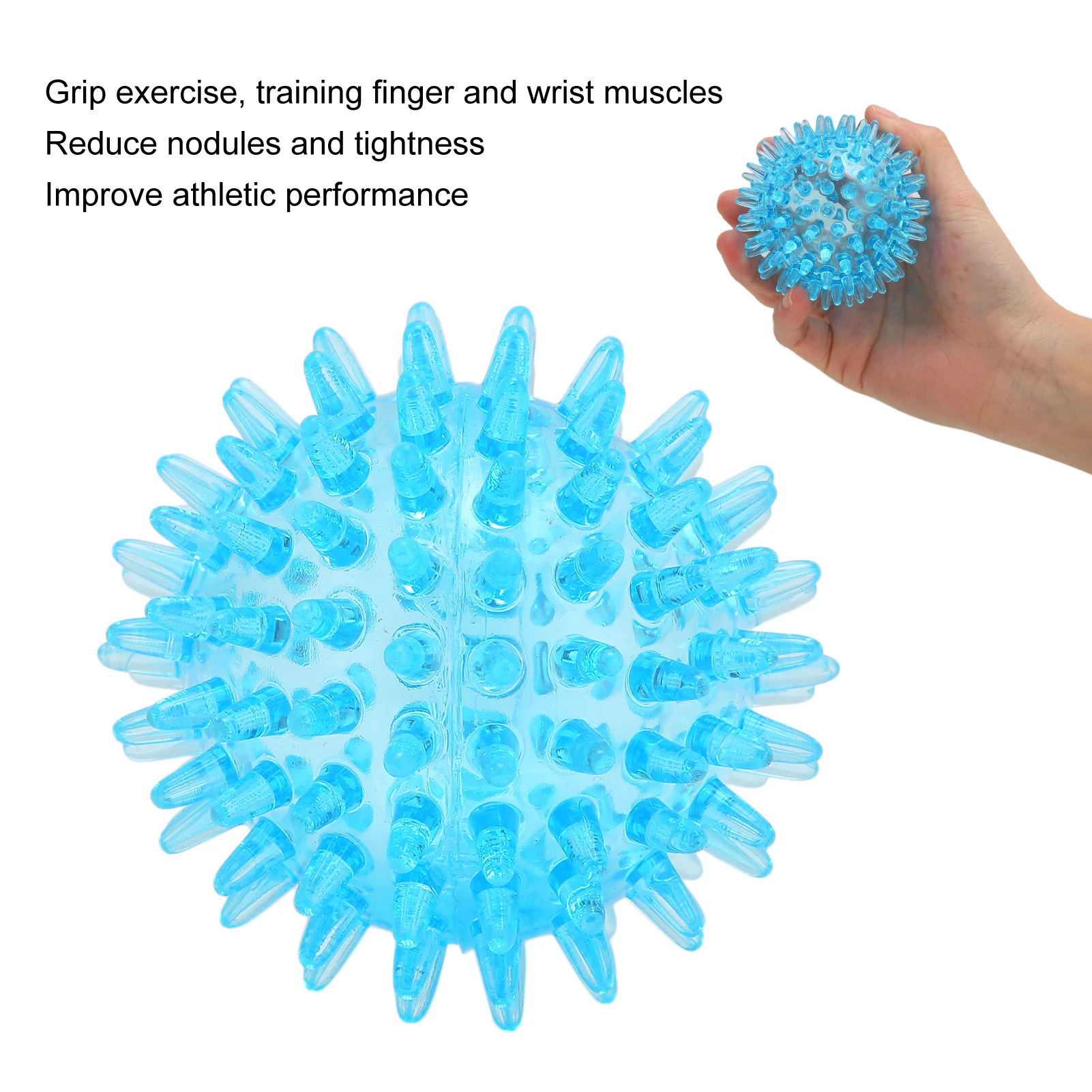 Spiky Ball Hollow Soft trasparente Strength Recovery esercizio antistress palla da massaggio per polso a mano