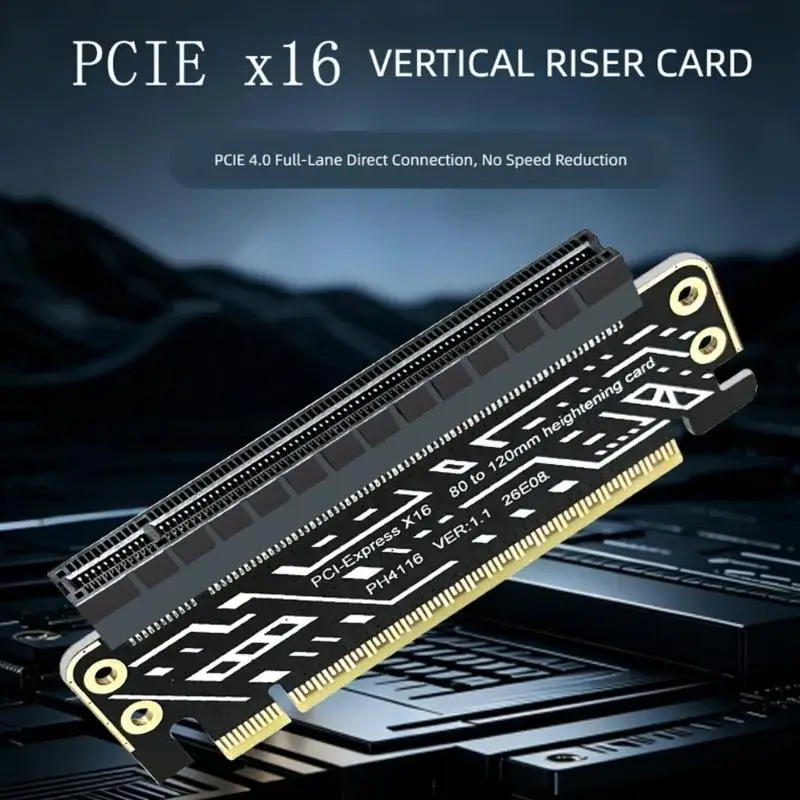 Y1UB Desktop Expansion Card Mount Piece with X16 Slot Form, Full Height Lift Card for 80mm to 120mm Install Position and Repair