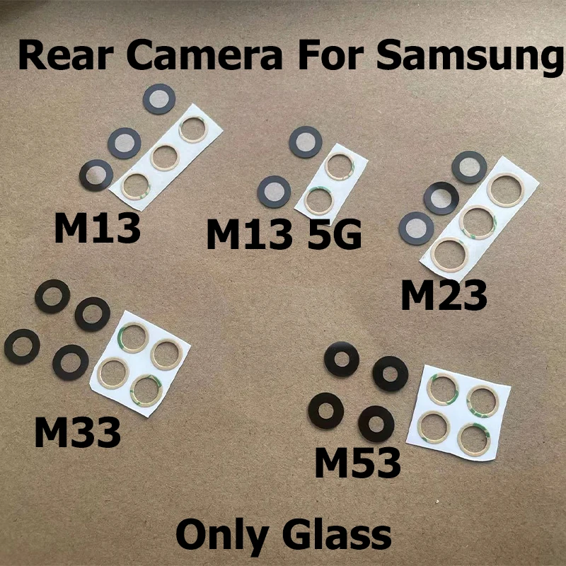 New For Samsung Galaxy M53 M33 M23 M13 4G 5G Back Rear Camera Glass Lens Replacement With Glue Sticker