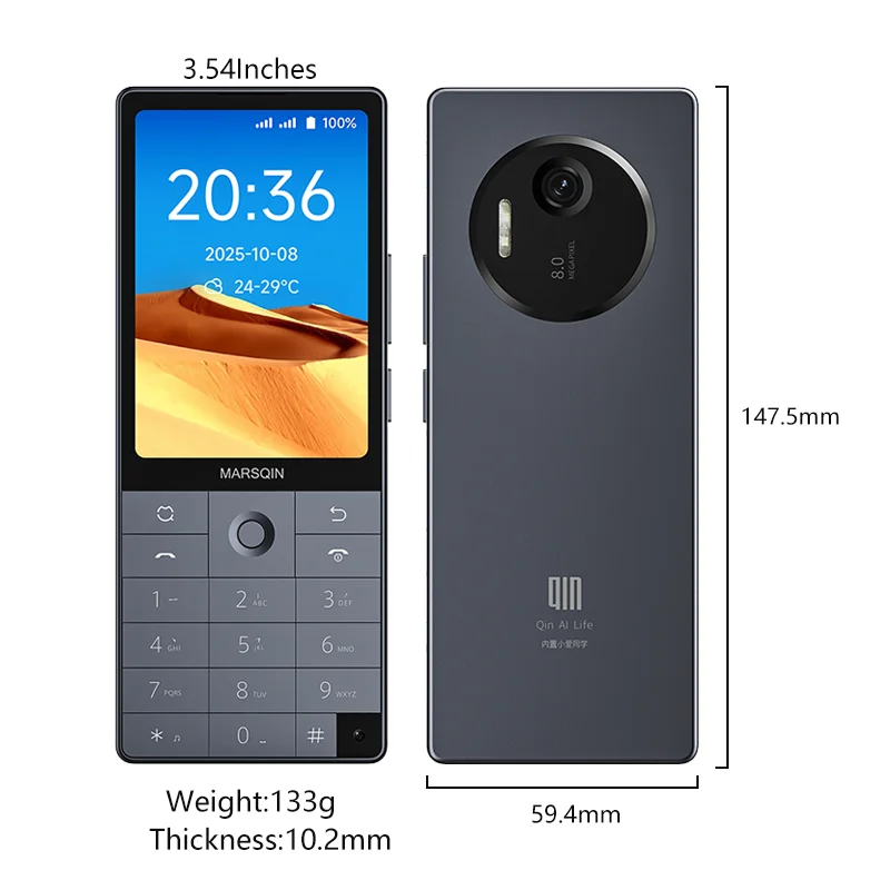 Qin F25 MTK8786 Google Play Android 14 Dual SIM Cards 6GB+128GB  2700mAh WIFI Bluetooth Touch 3.54Inch Screen