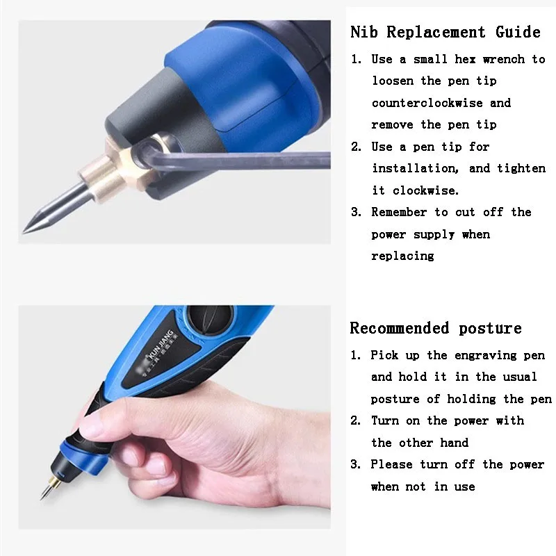 220V 25W Speed Adjustable Electric Engraving Pen Handheld Metal Lettering and Marking Machine Stone Concrete Engraving Machine