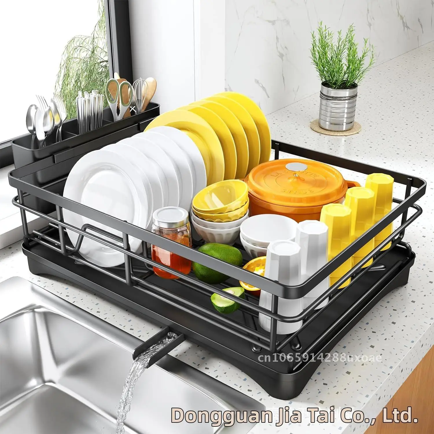 

Kitchen Counter Dishes Drainer Sink Utensil Rack Large Dishes Drying Rack with Drainage Board Anti-rust
