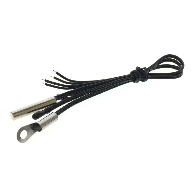 1PCS 10K B3950 Cylindrical 5X25 NTC Thermistor Line Ear M4 Epoxy Droplet Head Temperature Sensor 20cm Long XH2.54-2P Plug Terned