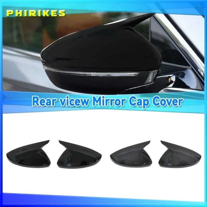 

For Peugeot 208 2020-2023 Peugeot 308 2014-2020 508 2008 Side Wing Rearview Mirror Cover Cap Carbon fiber glossy black