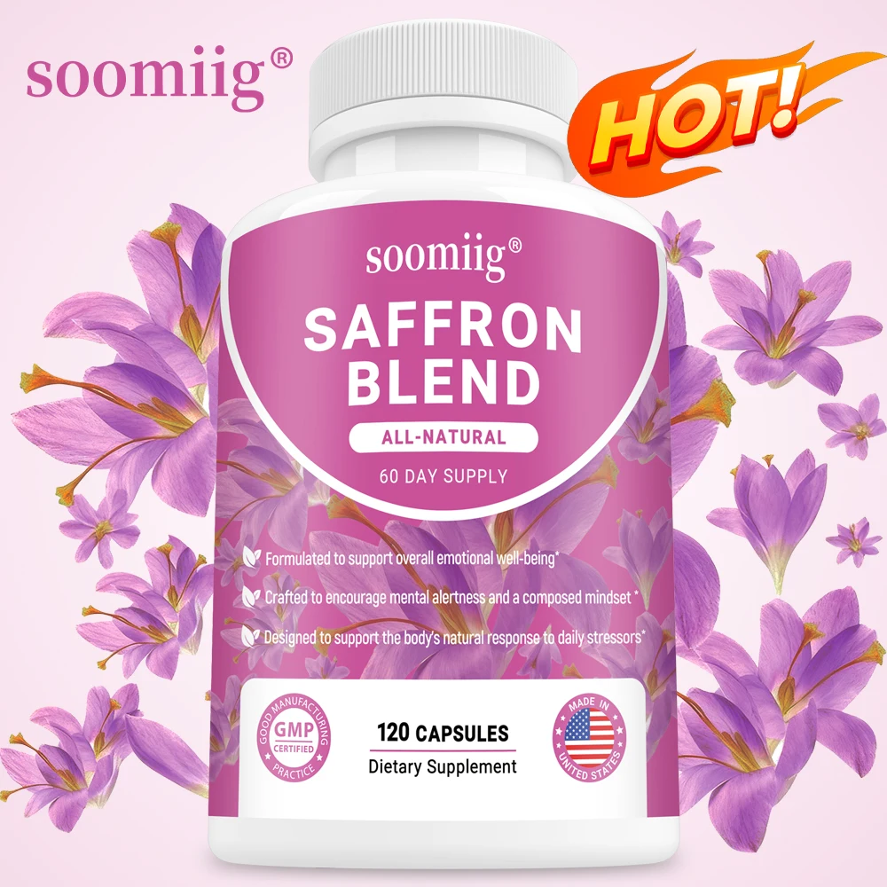 

Saffron Blend Supplement for Men & Women – Saffron, B6, Magnesium & Herbal Extract Capsules ,Supports Mood, Focus & Clarity
