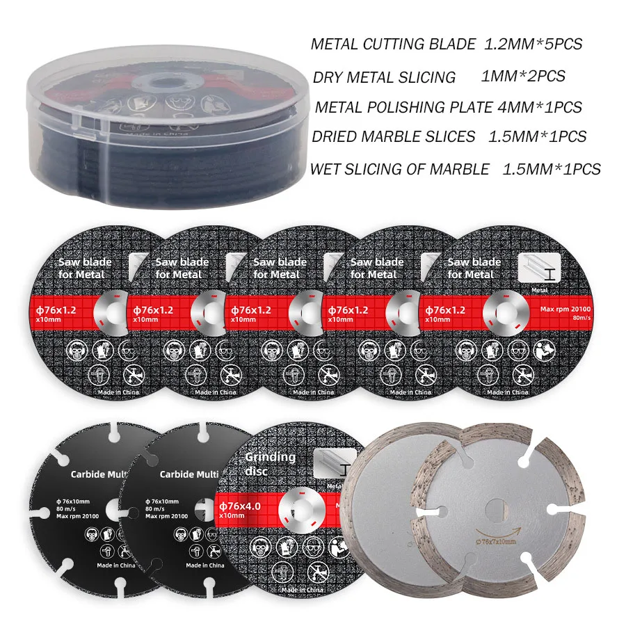 1-10PCS 76mm Electric Grinding Cutting Saw Blade Disc Tool Saw Blade Power Tool Saw Blade Wood Cutting Saw Blade Grinder Acces