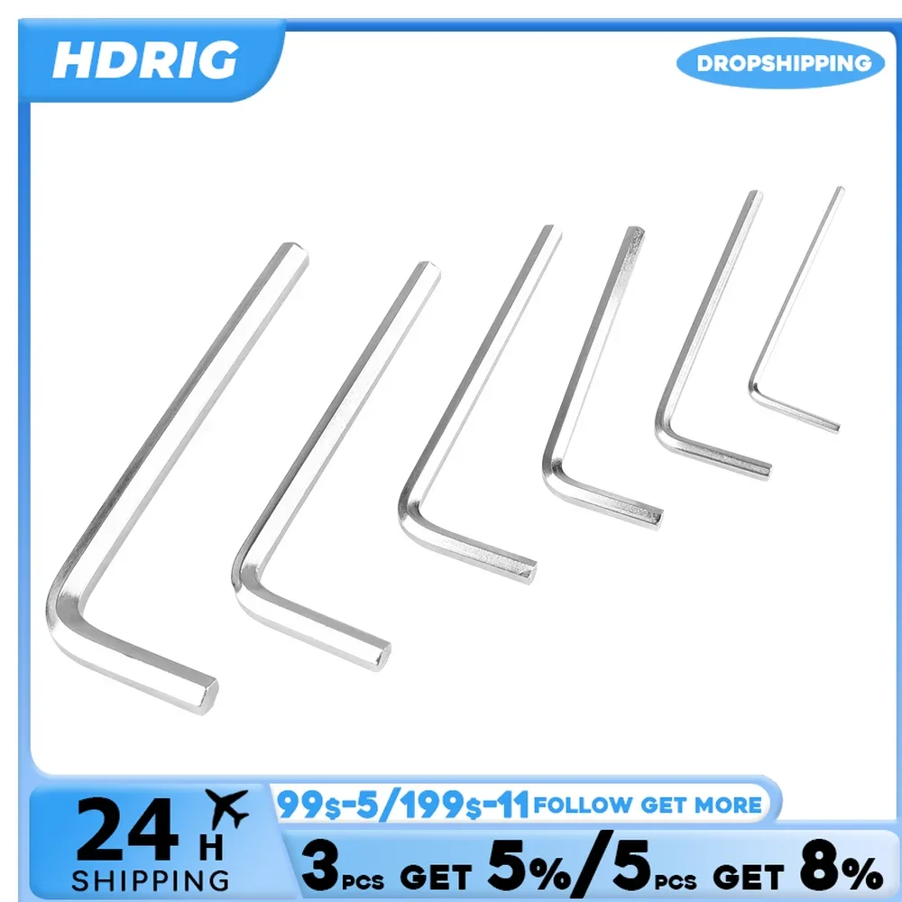 HDRIG Allen Key Hex Spanner Set 6 Pieces (4.7 / 3.8 / 3.2 / 3 / 2.5 / 1.5mm)  for Universal Use Screws for Camera Accessories