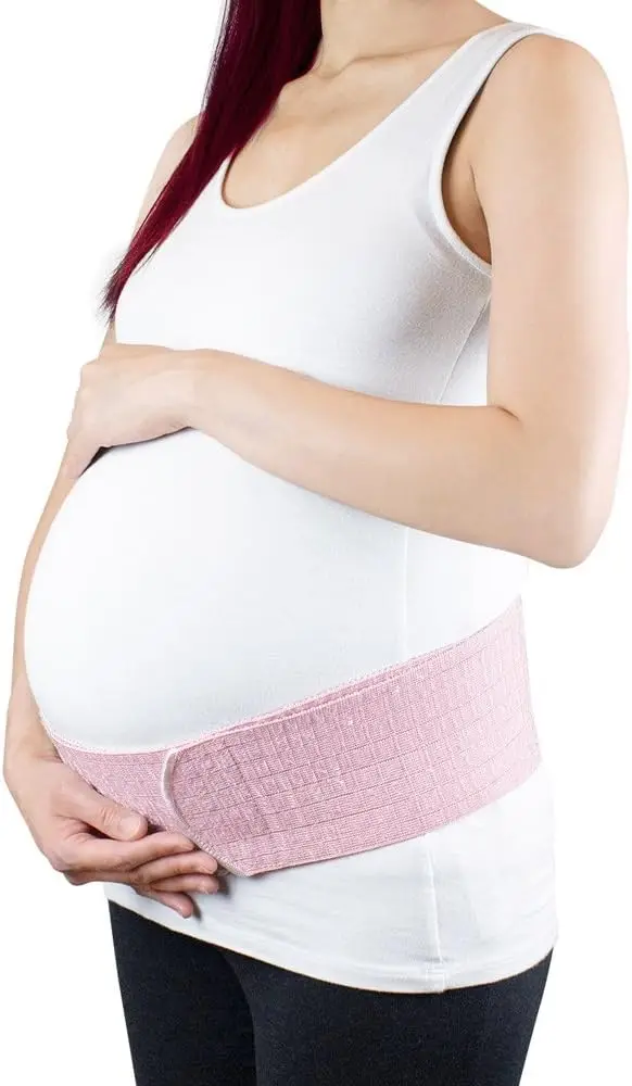 

Adjustable Maternity Belt & Postpartum Waist Binder - Belly Band for Pregnancy Support, Relieve Tired Muscles, Prenatal & Postnatal Comfort, One Size, Pink