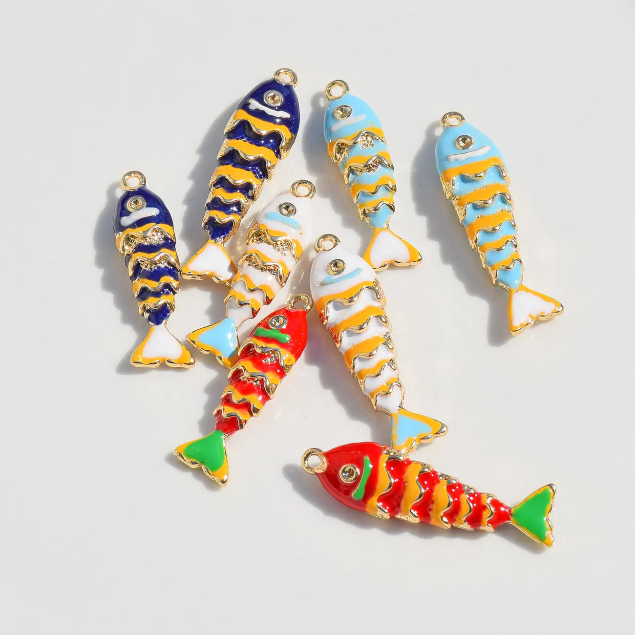 

10pcs Ocean 3D Fish Jewelry Animal Pendants Enamel Charms for Diy Choker Necklace Bracelet Jewelry Accessories
