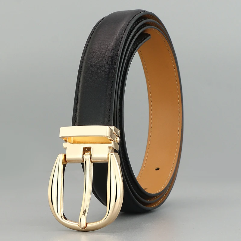 High quality women belts fancy pin buckle genuine leather Narrow luxury famous brand Waistband lady suit casual waist strap WB60