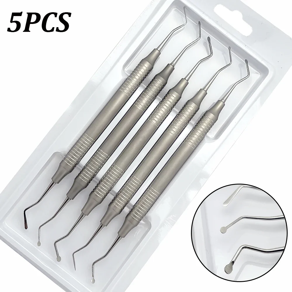 

5Pcs Dental Gingival Cord Packer Retraction Instruments Separator Serrated Picker Placement Round Dentist Clean Tool