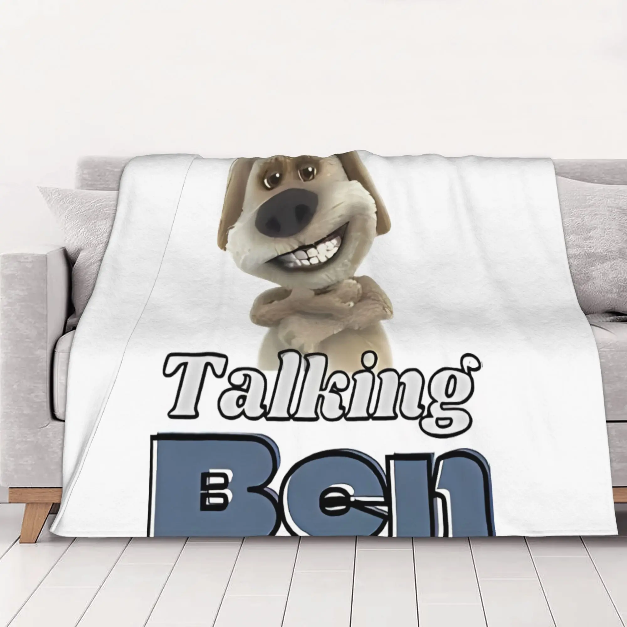 1PC home Cute Room Decor Cute Smile Blanket Throw Blanket Talking Ben Novelty Warm Blanket All Season