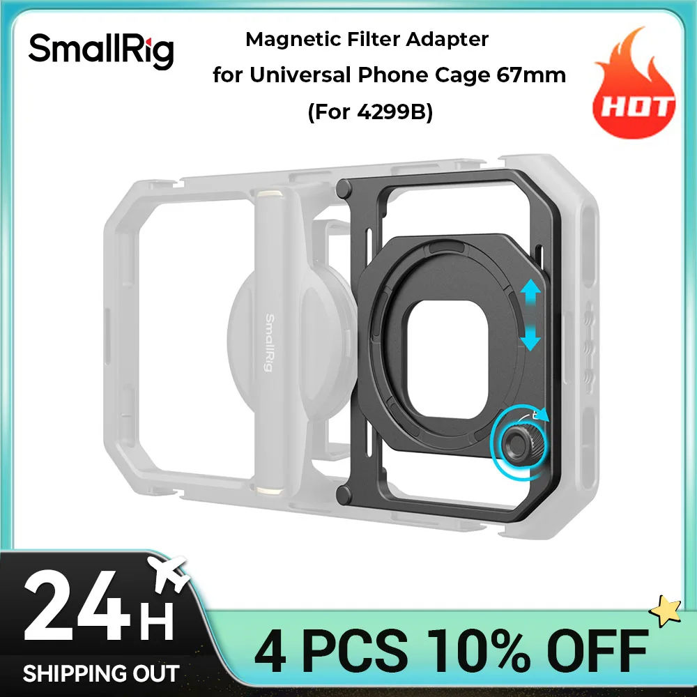 SmallRig Attachable Filter Adapter for Universal Mobile Video Cage 67mm (For 4299B) Suit for iPhone for Samsung Phone\'s lens