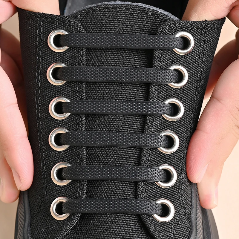 12 Colors 16Pcs Silicone Lazy No Tie Shoelaces Elastic Rubber Shoelaces Sneaker Replacement Laces Daily Use Gift