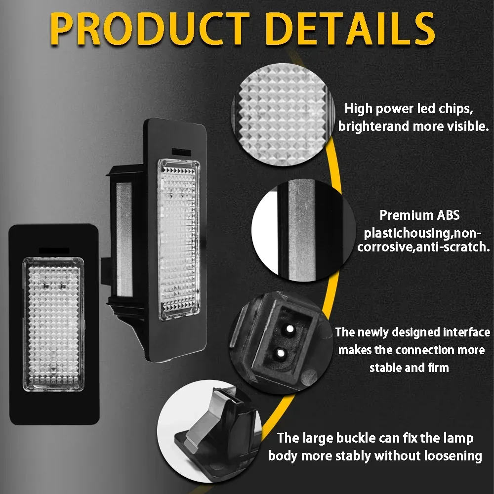 لأودي A1 A4 B8 A5 S5 A6 S6 A7 Q5 TT TTS 2D سيارة LED رقم الترخيص لوحة مصباح استبدال المباشر الخلفية ترخيص مصباح الملحقات