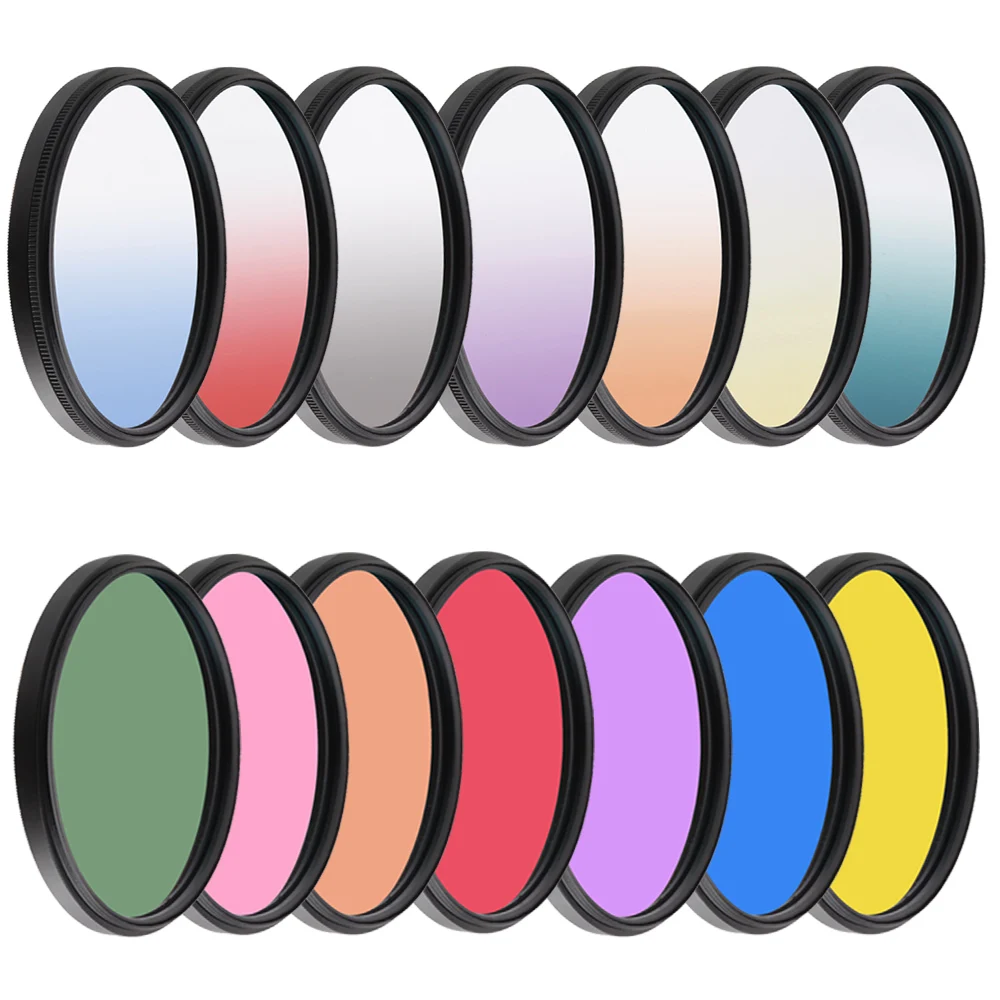 Colorful Filter Color Adjustable Gradient 30/37/40.5/43/46/49/52/55/58/62/67MM 72MM 77MM for Canon Nikon Sony Camera Accessories