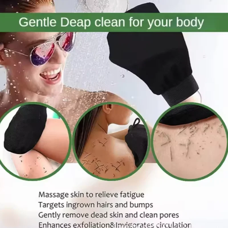 Dual Side Silicone Body Scrubber - Exfoliating Glove for Deep Cleansing, Dead Skin Removal & Soft Skin,Reusable Bath Shower Tool