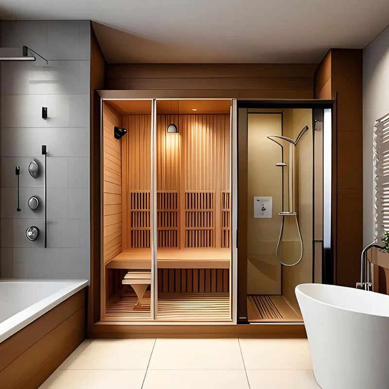 Modern Luxury Outdoor Infrared Sauna Room Red Cedar Solid Wood Sauna Room