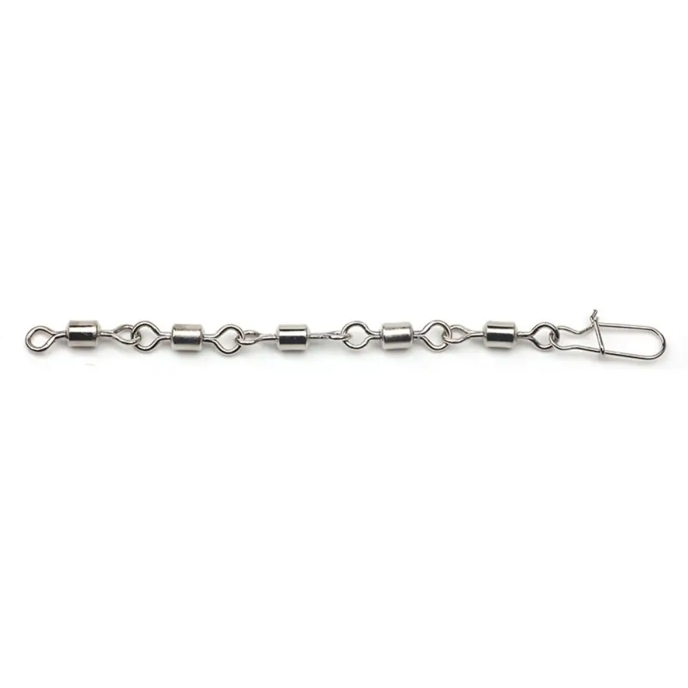 10pcs Stainless Steel Rolling Swivel Snap Anti-bite Chain Copper Alloy Rolling Swivel Snap High Speed Sea Fishing Lure