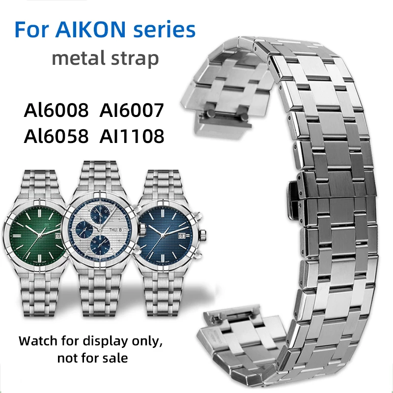 

Stainless steel strap bracelet convex quick release metal strap AI6008 AI6007AI6058 AI1108 watchband For Maurice Lacroix AIKON