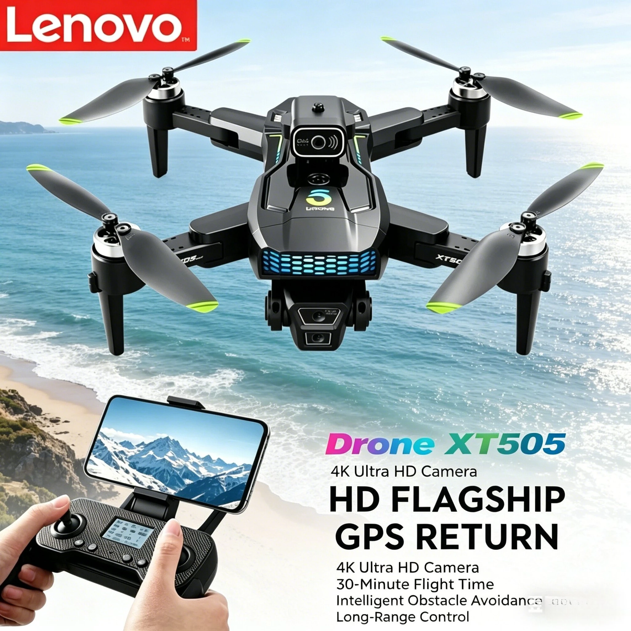 Xt505 Rc Drone - Lenovo XT505折りたたみ式ドローン GPS 5G デュアルWiFi オプティカルフロージンバルカメラ