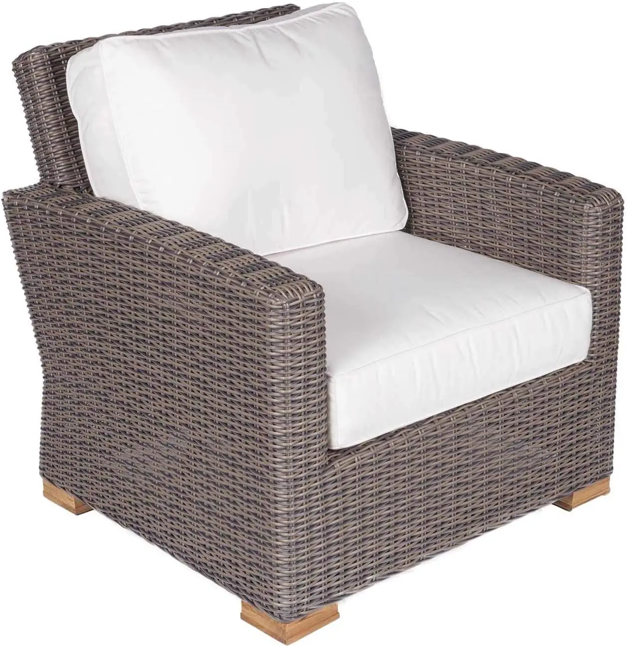 Sanibel Deep Seating 6-Piece Wicker Patio Conversation Set With Seating, Rectangular Coffee Table & Side Table (P156Wh), White