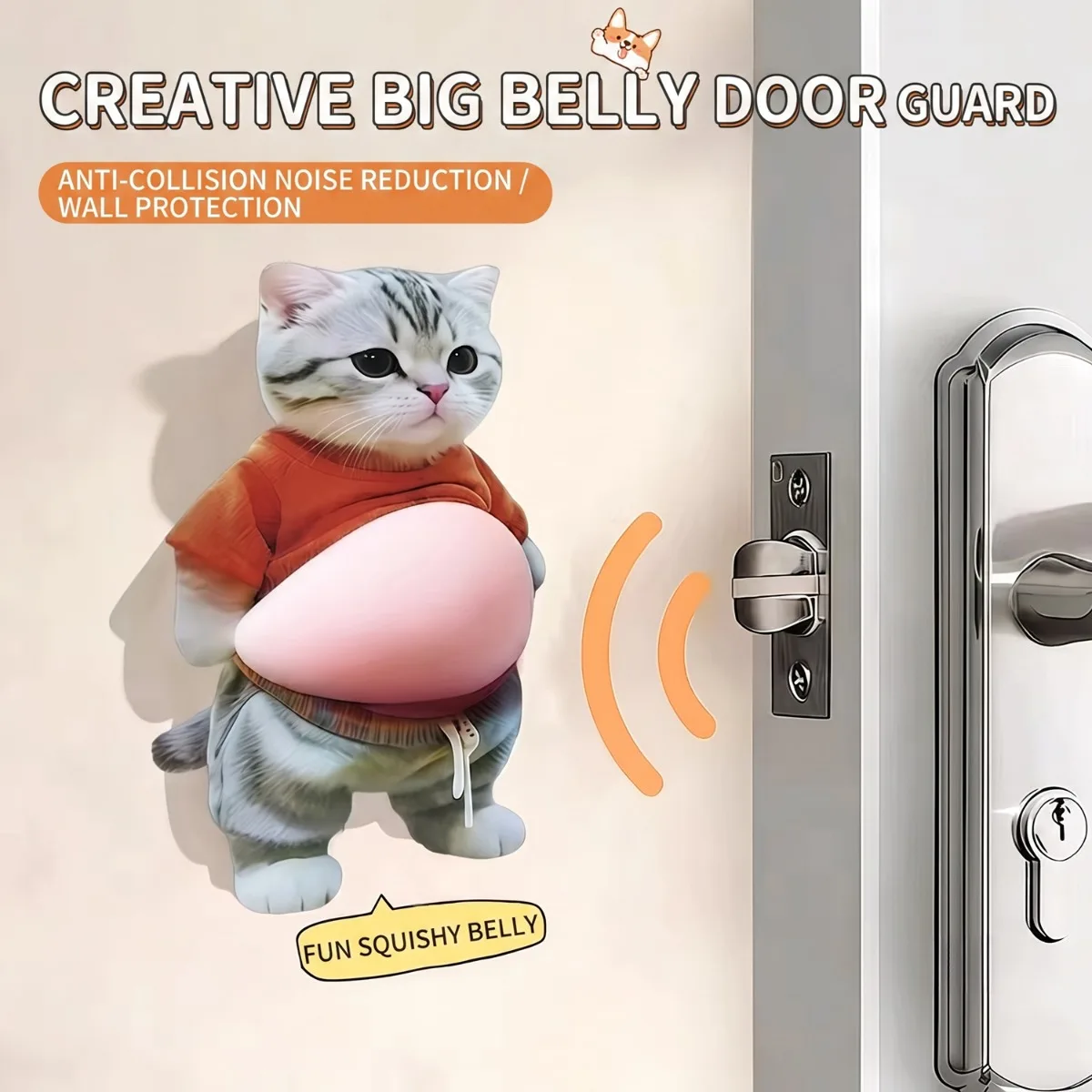 Silicone Cartoon Belly Pads | Collision-Proof, Soft to the Touch, Suitable for Doors, Rearview Mirrors, and Toilet Tanks