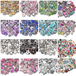 Wholesale 10pcs/lot 18mm Snap Jewelry Mix Many Styles 18mm Metal Snap buttons Silver Color buttons Rhinestone Snaps Jewelry