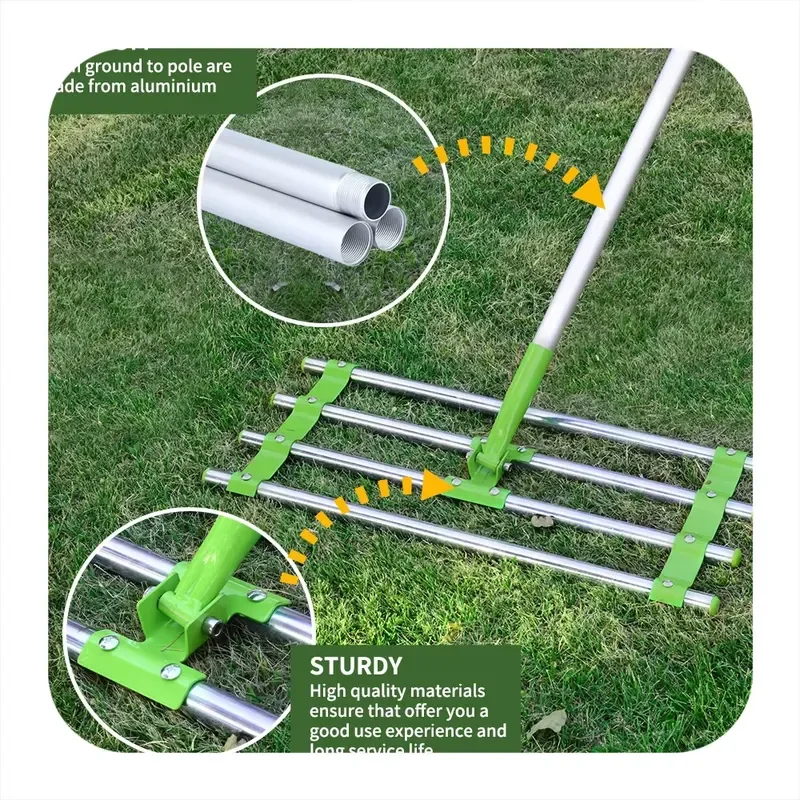 for Winslow & Ross Garden Lawn Rake Hand Push Aluminum Lawn Leveling Rake With Handle