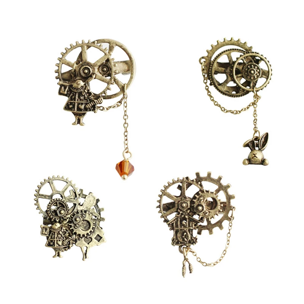 Retro Ancient Bronze Vintage Industrial Gears Steampunk Pin Brooches