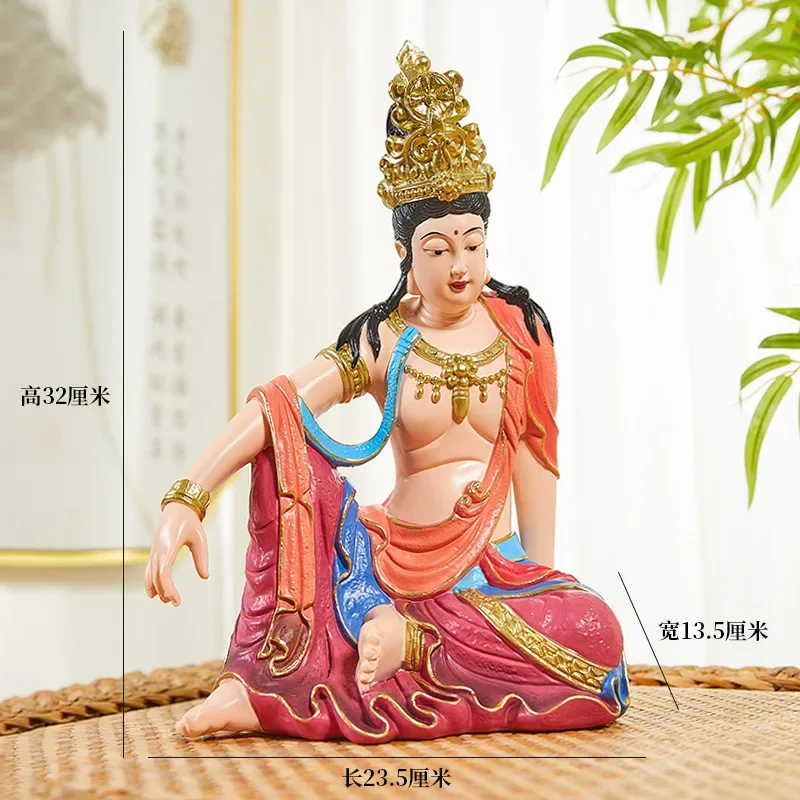 

Chinese Style Water Moon Free Avalokitesvara Bodhisattva Ornament Buddha Sculpture Zen Chinese Style High End Tea Room Entrance