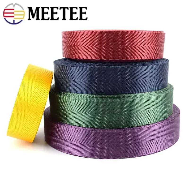 8Meters 20-50mm Nylon Webbing Tapes Herringbone Ribbon DIY Dog Collar Bag Knapsack Band Safety Strap Belt Sewing Accessories