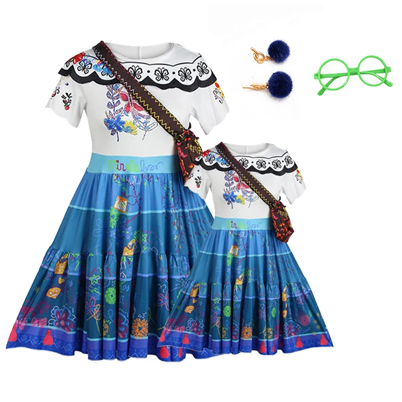 

Encanto Summer Cute Mother and Daughter Family Matching Mom Kids Costume Cosplay Dress Carnival Party Show Mom and Me Clothes